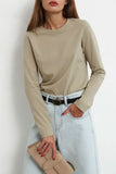 Bonnyshow Casual Simplicity Solid O Neck Tops