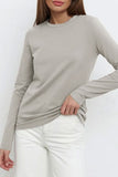 Bonnyshow Casual Simplicity Solid O Neck Tops