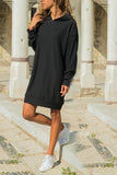 Bonnyshow Hooded Solid Knee Length Dress