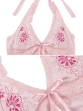 Bonnyshow Dilynn Lace Detail Halter Top
