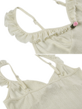 Bonnyshow Ethel Ruffle Trim Knit Crop Top