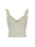 Bonnyshow Ethel Ruffle Trim Knit Crop Top