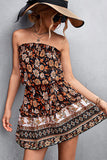 Bonnyshow Smocked Bohemian Floral Mini Dress