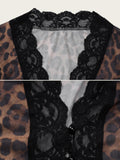 Bonnyshow Wednesday Leopard Lace Mesh Top