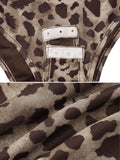 Bonnyshow Posey Leopard Print Slant Bodysuit