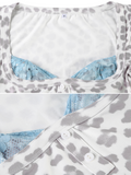 Bonnyshow Joud Lace Leopard Square Neck Top