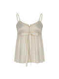 Bonnyshow Aleigha Satin Lace Bow V-Neck Vest