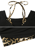 Bonnyshow Carli Leopard Print Halter Top