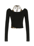 Bonnyshow Carli Leopard Print Halter Top