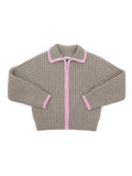 Bonnyshow Heaven Zipper Knitted Striped Cardigan