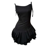 Bonnyshow Balletcore Aesthetic Pleated Dress