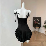 Bonnyshow Balletcore Aesthetic Pleated Dress