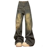 Bonnyshow Brown Star Rivet Jeans