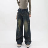 Bonnyshow Brown Star Rivet Jeans