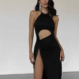 Bonnyshow Eli Deep Slit Midi Dress