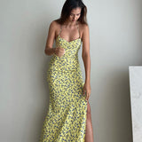 Bonnyshow Jaya Floral Backless Midi Dress