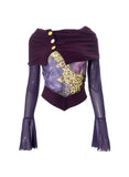 Bonnyshow Jesse One-Shoulder Trumpet Sleeve Top