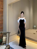 Bonnyshow Off The Shoulder Black Prom Dress