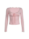 Bonnyshow Maxwell Lace Tie Square Neck Top
