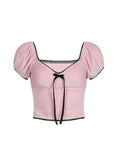 Bonnyshow Nico Lace V-Neck Bow Top
