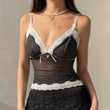 Bonnyshow Chloie Polka Dot Lace Camisole