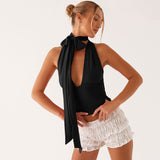 Bonnyshow Avie V-Neck Scarf Top