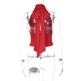 Bonnyshow Avie V-Neck Scarf Top