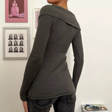 Bonnyshow Zamyra V-Neck Lapel Sweater Top