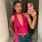 Bonnyshow Avie V-Neck Scarf Top