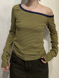 Bonnyshow Estefania Striped Off-Shoulder Top