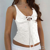 Bonnyshow Daniyah Jacquard Lace-Up Vest