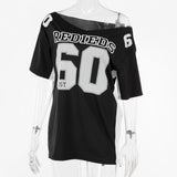 Bonnyshow Jaidah Graphic Off-Shoulder T-Shirt
