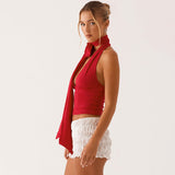 Bonnyshow Avie V-Neck Scarf Top