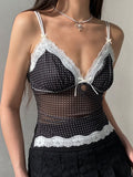 Bonnyshow Chloie Polka Dot Lace Camisole