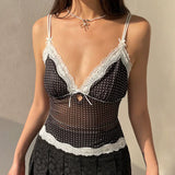 Bonnyshow Chloie Polka Dot Lace Camisole