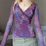 Bonnyshow Dejah Floral Cross V-Neck Top