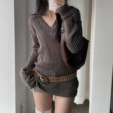 Bonnyshow Kyra Wool V-Neck Sweater Top