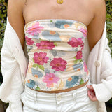 Bonnyshow Neva Floral Mesh Tube Top
