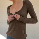Bonnyshow Lake Square Neck Buttoned Top