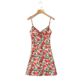 Bonnyshow Suna Floral Print Mesh Mini Dress