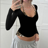 Bonnyshow Carli Leopard Print Halter Top