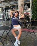 Bonnyshow Marley Embroidery Letter Crop Tee