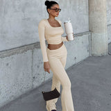 Bonnyshow Emmaleigh U-Neck Crop Top Suit