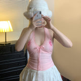 Bonnyshow Dilynn Lace Detail Halter Top