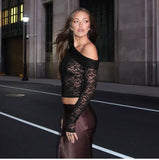 Bonnyshow Koraline Asymmetrical Lace Top