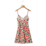 Bonnyshow Suna Floral Print Mesh Mini Dress