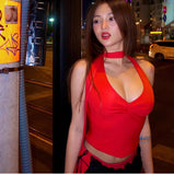 Bonnyshow Elvira Halterneck Backless Top