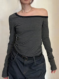 Bonnyshow Estefania Striped Off-Shoulder Top
