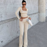 Bonnyshow Emmaleigh U-Neck Crop Top Suit