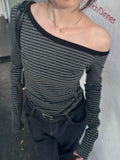 Bonnyshow Estefania Striped Off-Shoulder Top